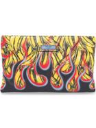 Prada Printed Leather Clutch - Yellow & Orange