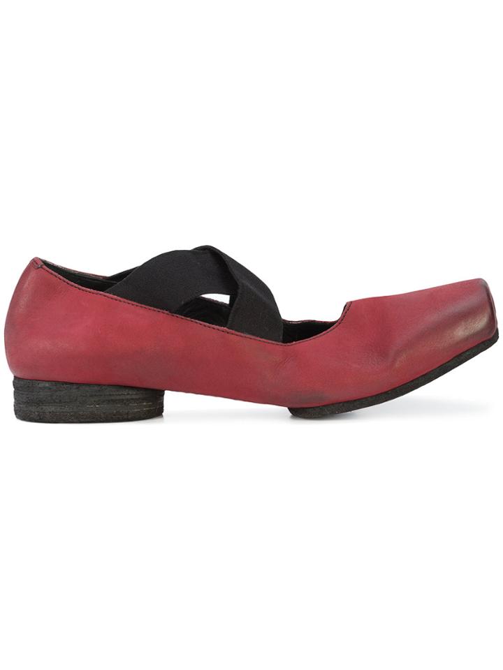Uma Wang Cross Strap Ballerina Shoes - Red