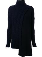 Stella Mccartney Front Slit Knitted Jumper, Women's, Size: 36, Blue, Polyamide/viscose/wool