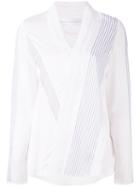 Victoria Victoria Beckham - V-neck Blouse - Women - Silk/cotton/polyester/viscose - 8, White, Silk/cotton/polyester/viscose