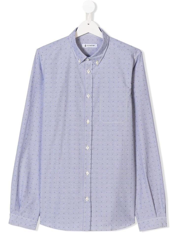 Dondup Kids Teen Striped Patterned Shirt - Blue