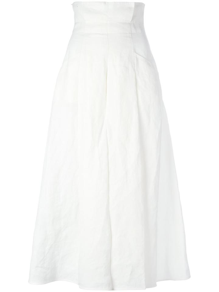 Ermanno Scervino Pleated Midi Skirt - White