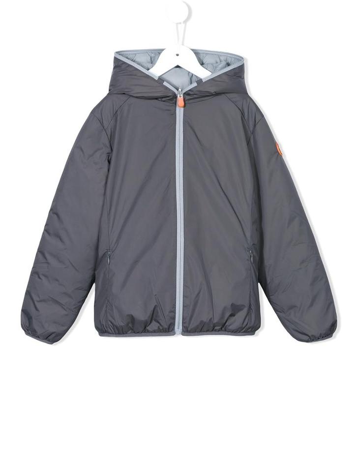 Save The Duck Kids Hooded Padded Jacket, Girl's, Size: 10 Yrs, Grey