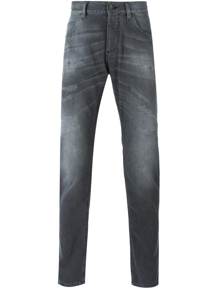 Dolce & Gabbana Distressed Jeans, Men's, Size: 44, Grey, Cotton