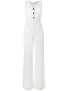 Alice+olivia - V-neck Jumpsuit - Women - Silk/nylon/polyester/spandex/elastane - 4, White, Silk/nylon/polyester/spandex/elastane