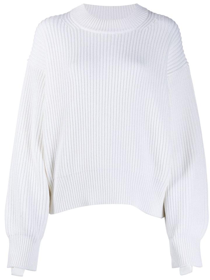 Helmut Lang Balloon Sleeve Knitted Jumper - White