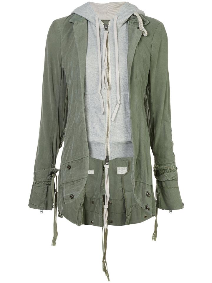 Greg Lauren - E-1 Hooded Jacket - Women - Cotton - 2, Green, Cotton
