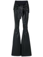 Andrea Bogosian Flared Leather Trousers - Black