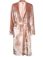 Fleur Du Mal Velvet Smoking Robe - Pink & Purple