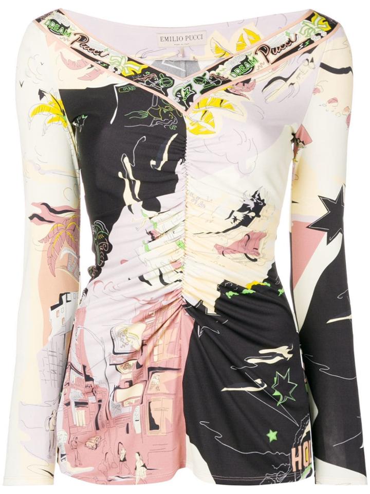 Emilio Pucci Hollywood Prints Blouse - Nude & Neutrals