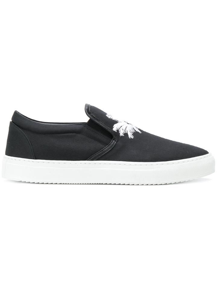Marcelo Burlon County Of Milan Palm Tree Slip-on Sneakers - Black
