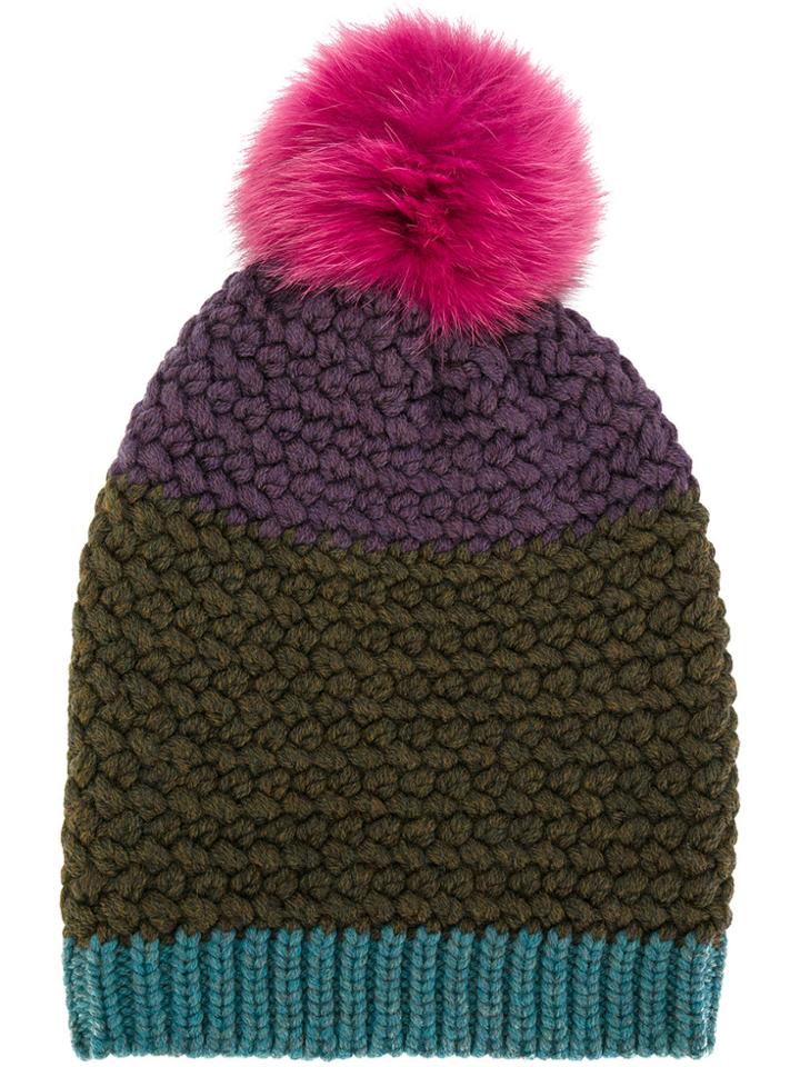 Etro Beanie Hat With Pom-pom - Multicolour
