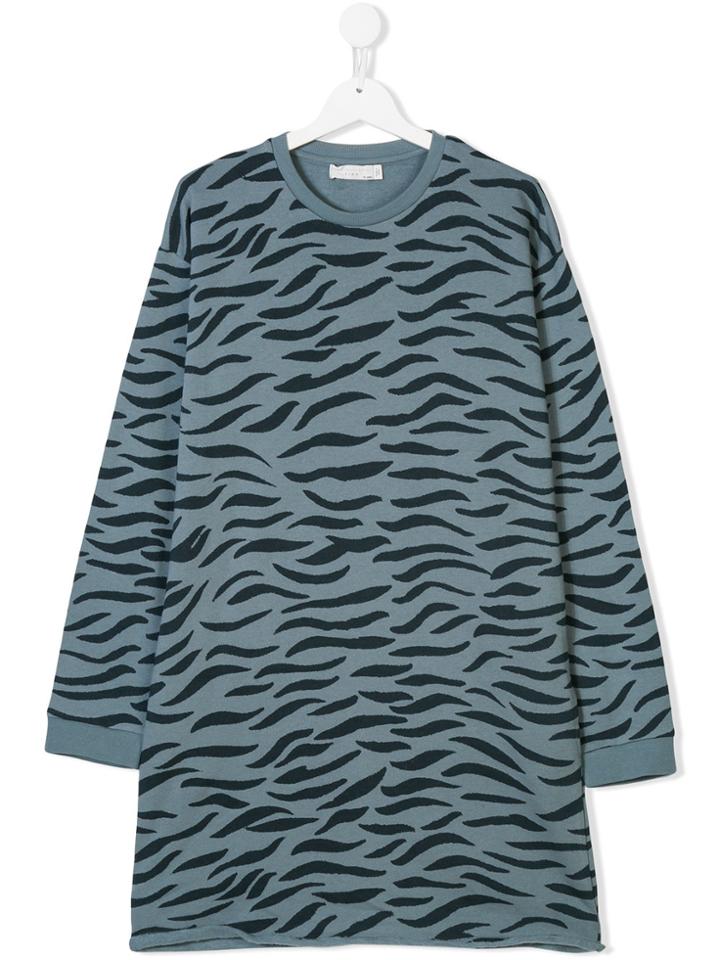 Stella Mccartney Kids Leona Tiger Print Dress - Blue