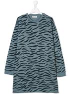 Stella Mccartney Kids Leona Tiger Print Dress - Blue
