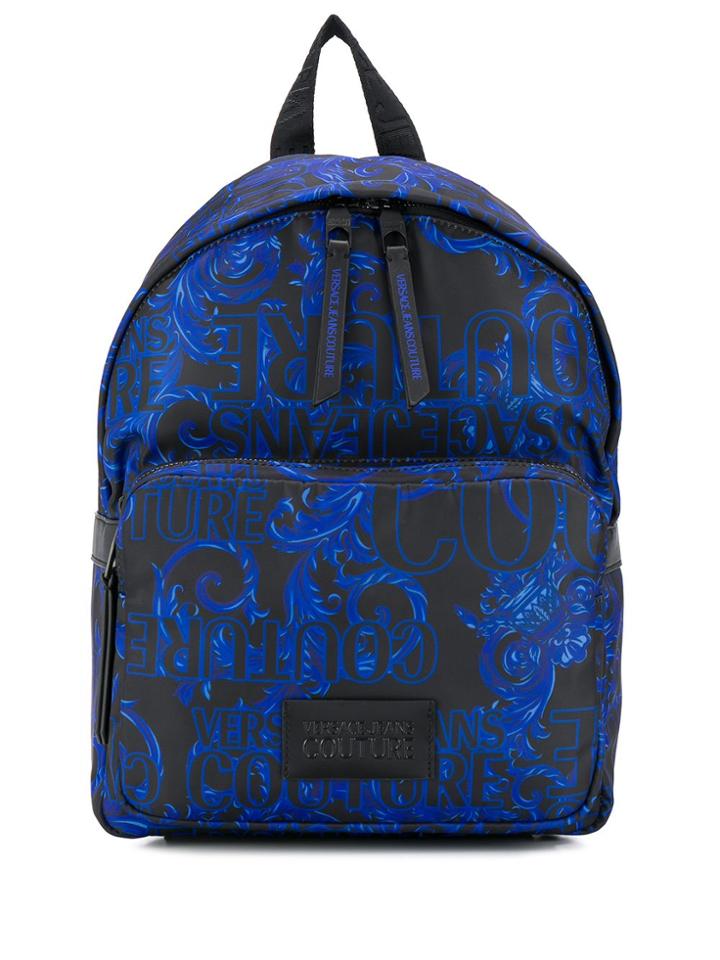 Versace Jeans Barocco Print Small Backpack - Black