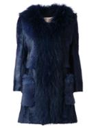 S.w.o.r.d 6.6.44 'allurement' Patch Pocket Coat, Women's, Blue, Racoon Fur
