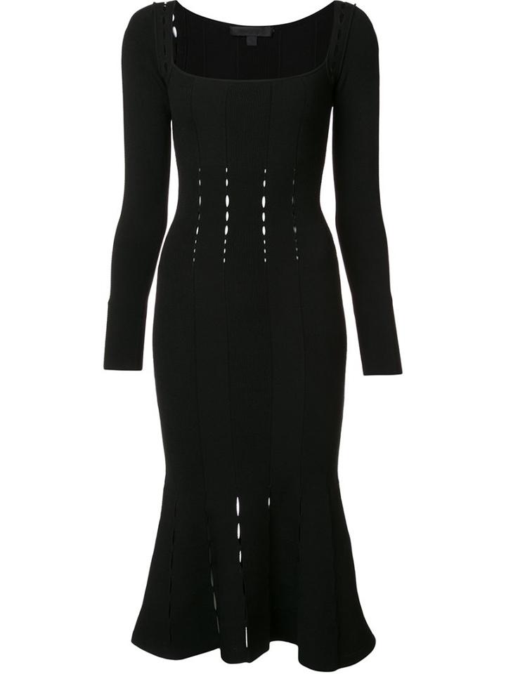 Cushnie Et Ochs Square Neck Fitted Dress