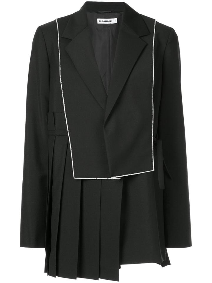 Jil Sander Asymmetric Pleat Blazer - Black