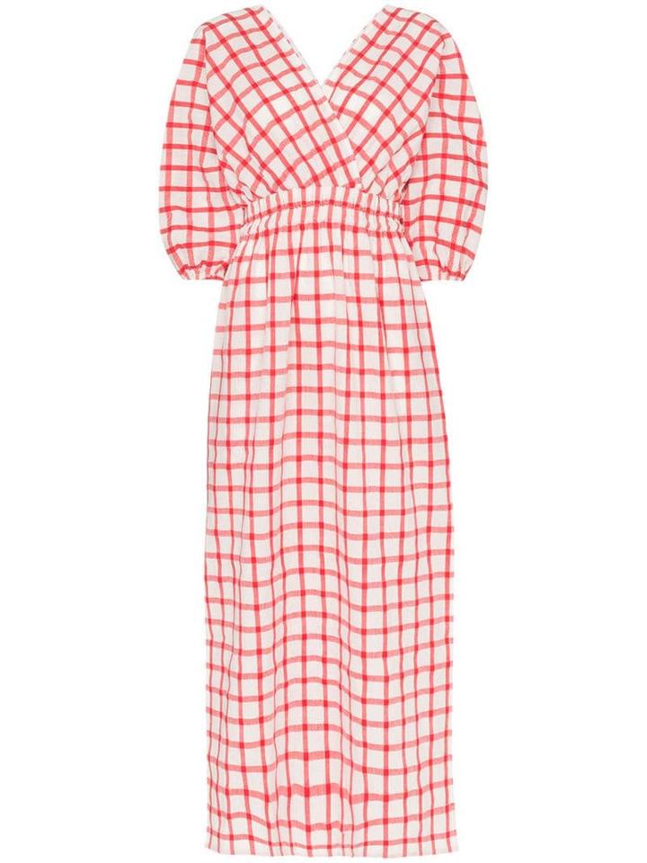Mara Hoffman Nami Checked-cotton Maxi Dress - White