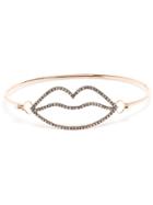 Rosa De La Cruz 18k Rose Gold And Brown Diamond Lips Bangle -