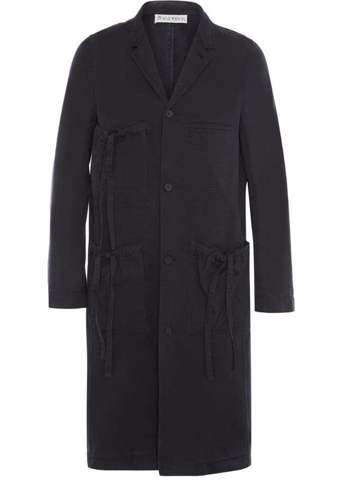 Jw Anderson 3/4 Length Jacket With Drawstring Details - Blue