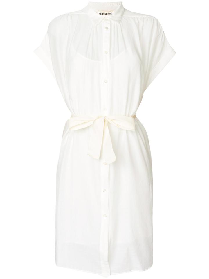 Semicouture Sheer Mid-length Shirt - White