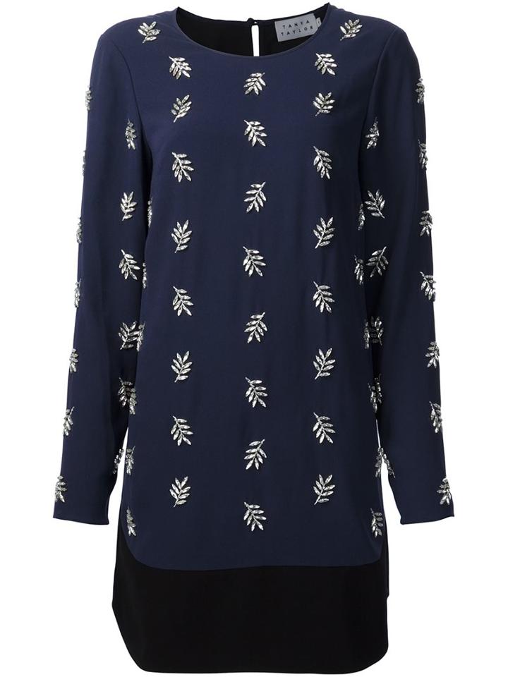 Tanya Taylor Embellished Leaf Dress