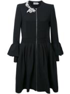 Preen By Thornton Bregazzi Embellished Ruffled Shirt Dress - Black