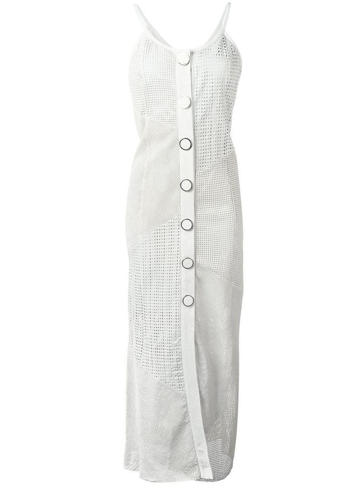 Drome Straight Leather Long Dress - Neutrals