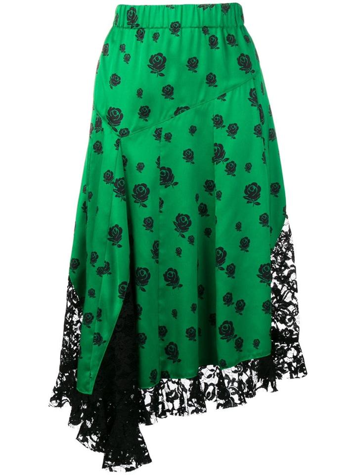Kenzo Lace Panelled Skirt - Green