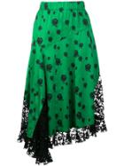Kenzo Lace Panelled Skirt - Green