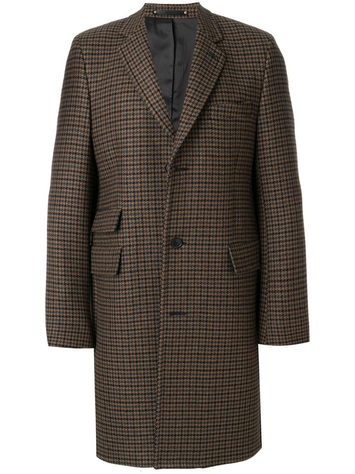 Paul Smith Single-breasted Check Coat - Brown