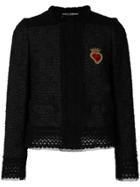 Dolce & Gabbana Sacred Heart Tweed Jacket - Black