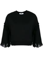 Msgm Lace Trim Sweatshirt - Black