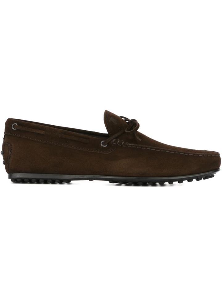 Tod S Suede Loafer Shoes, Men's, Size: 9.5, Brown, Chamois Leather/rubber/leather