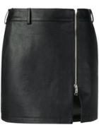 Burberry Zip-front Leather Mini Skirt - Black
