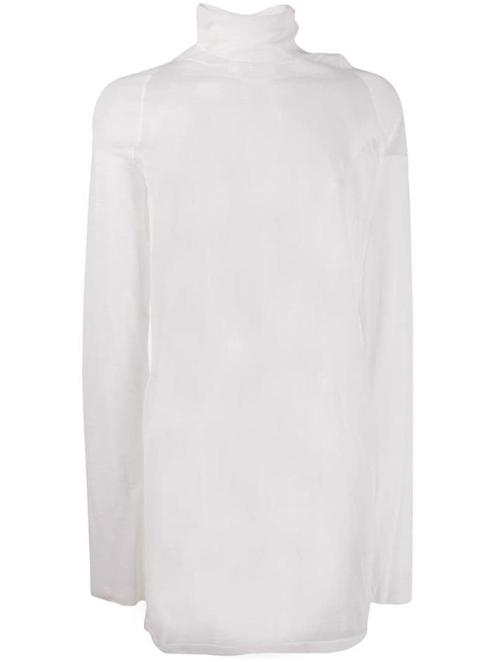 Bottega Veneta Silk Sheer Turtleneck Pullover - White