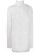 Bottega Veneta Silk Sheer Turtleneck Pullover - White