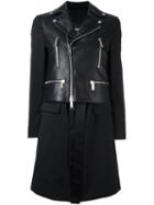 Dsquared2 Mixed Leather Coat