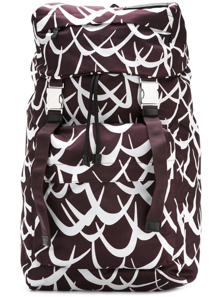 Marni Geometric Print Backpack - Pink & Purple