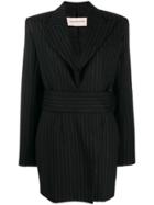Alexandre Vauthier Pinstripe Suit Dress - Black