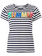 Yazbukey 'summer' Print Striped T-shirt, Women's, Size: Large, Blue, Cotton