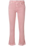 7 For All Mankind Cropped Boot Cut Jeans - Pink & Purple