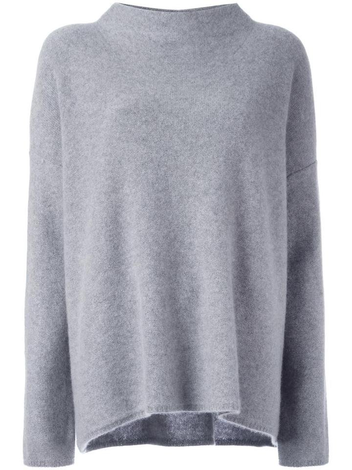 Vince High Neck Jumper, Women's, Size: Large, Grey, Cashmere