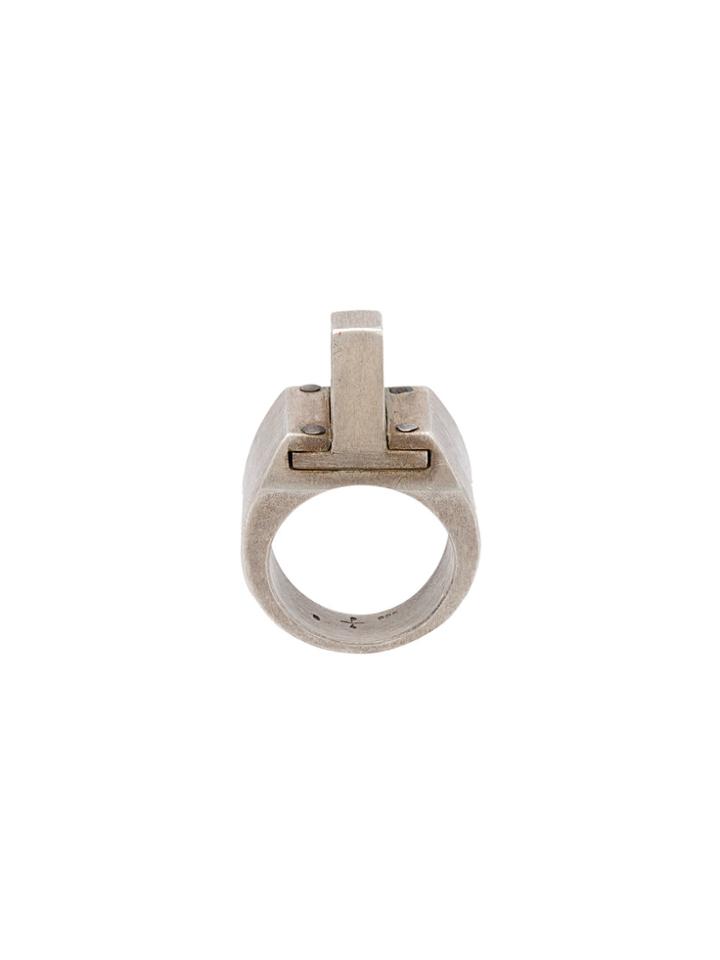Parts Of Four Geometric Ring - Metallic
