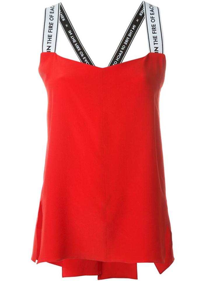 Each X Other Crisscross Back Cami Top, Women's, Size: Medium, Red, Silk