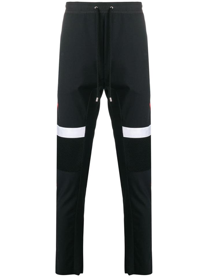 Les Hommes Urban Contrast Panel Track Pants - Black