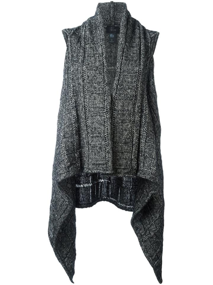Lost & Found Ria Dunn Draped Sleeveless Cardi-coat - Grey