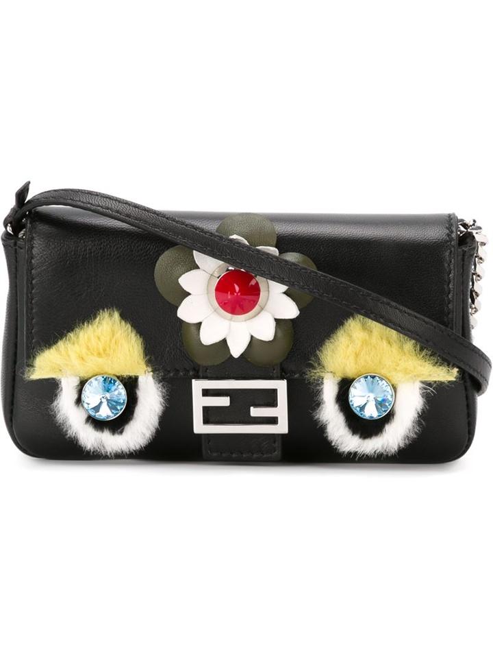 Fendi Micro 'baguette' Crossbody Bag, Women's, Black