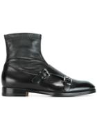 Santoni Monk Strap Boots - Black